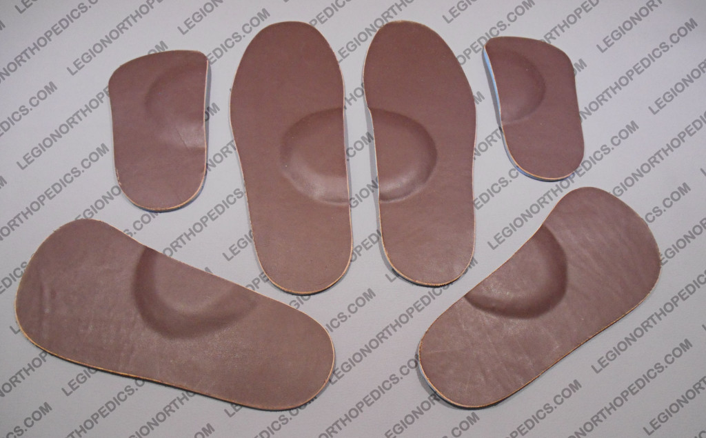Leather insoles with arch