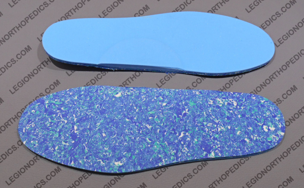 Full length foam insoles with arch bottom and top view