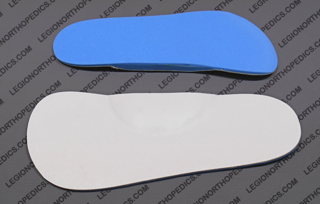 Sulcus length insoles vinyl and foam with arch bottom and top view